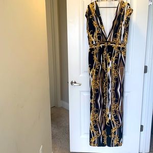 Multicolored Fashion Nova wide leg jumpsuit